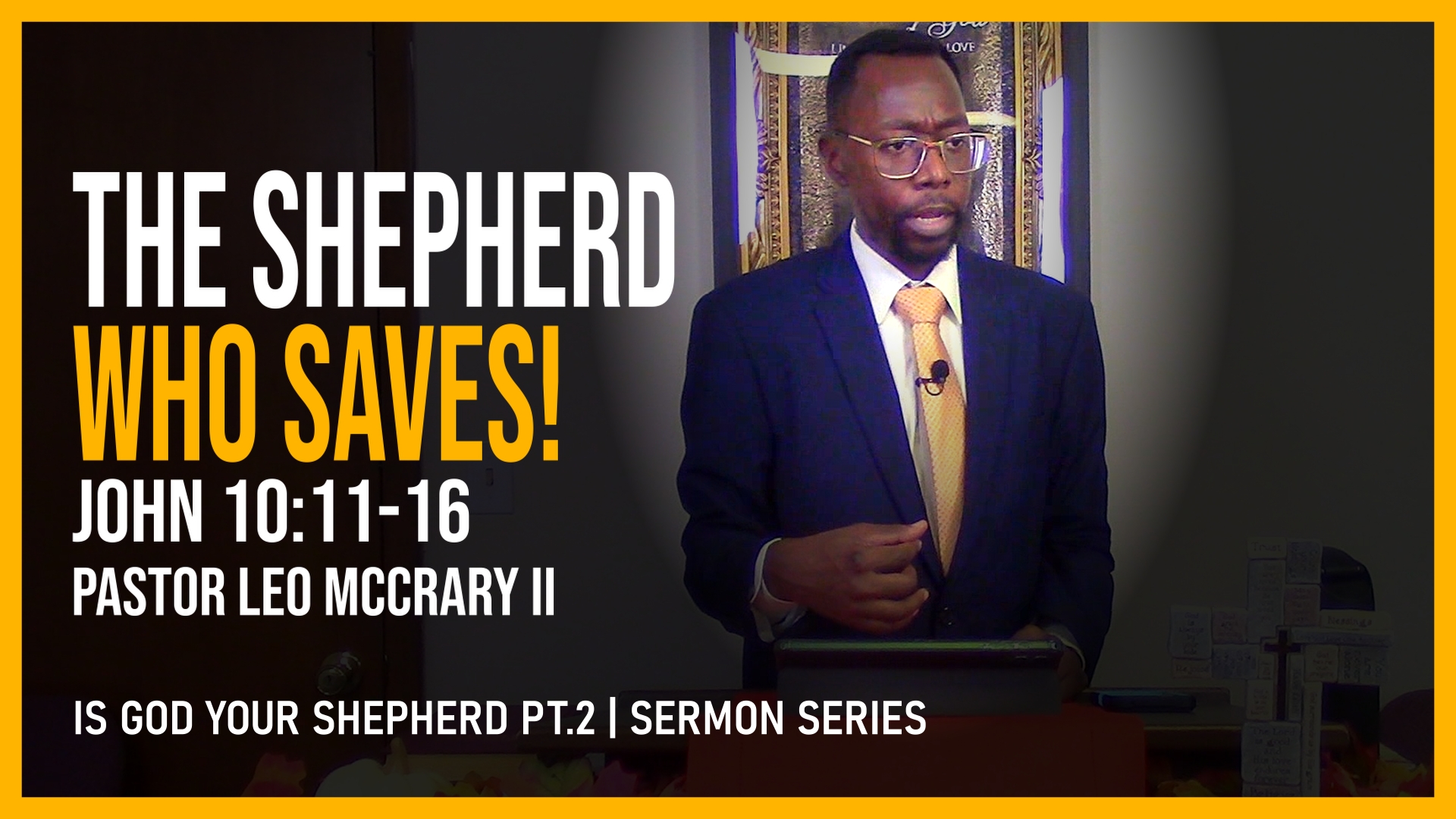 the good shepherd who saves banner